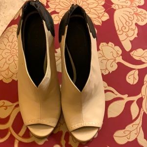 Cream and black booties